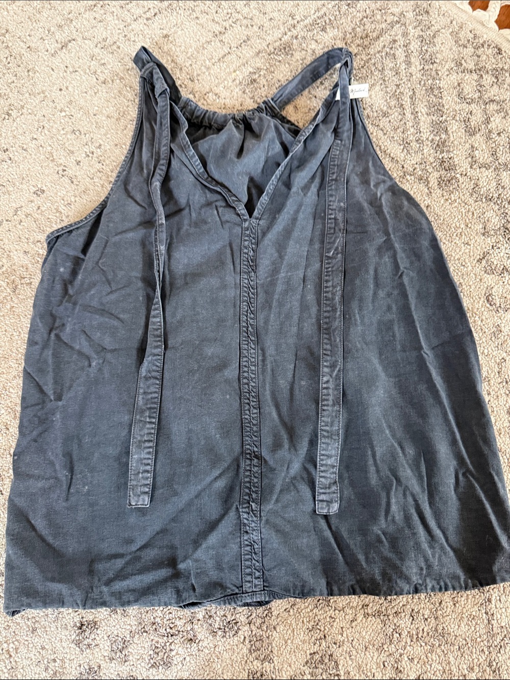 Mustard Seed Black Tie-Front Sleeveless Tank Top